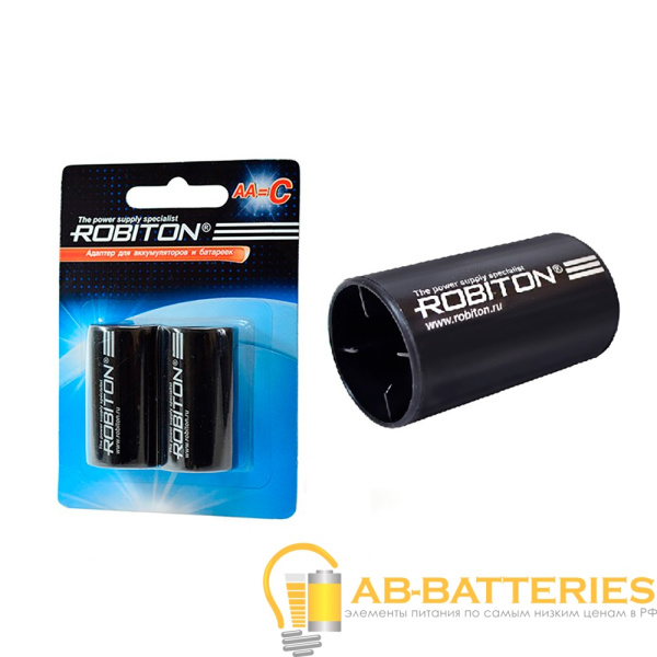 Адаптер для элементов питания&nbsp;&nbsp;ROBITON Adaptor-AA-D BL2 (2/50/200)