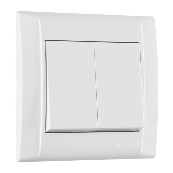 Выключатель Makel Defne 2-клав.10A пластик белый 42001003 (1/12)
