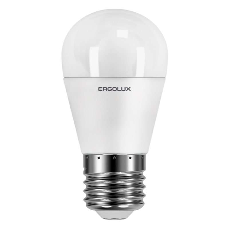 Лампа светодиодная Ergolux G45 E27 9W 4500К 172-265V шар (1/10/100)