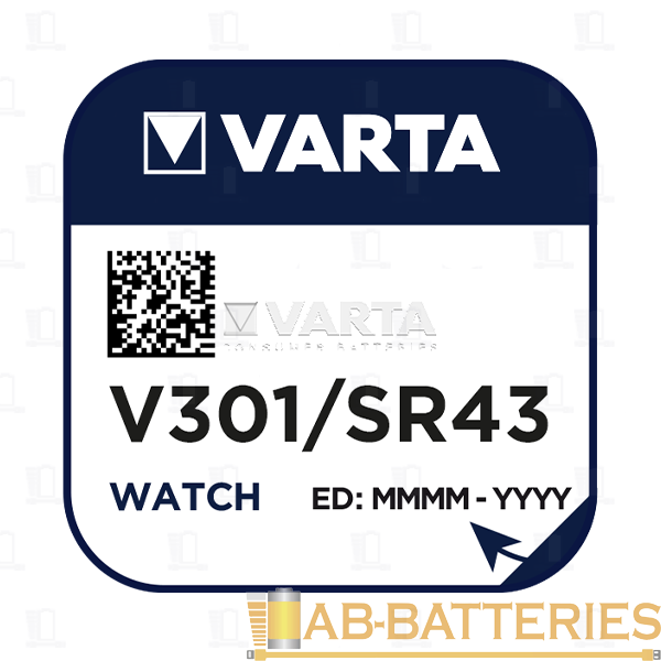 Батарейка Varta 301 (SR43SW) BL1 Silver Oxide 1.55V (1/10/100)