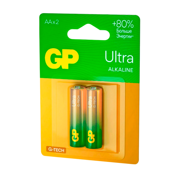 Батарейка GP ULTRA G-Tech LR6 AA BL2 Alkaline 1.5V (2/20/80) R
