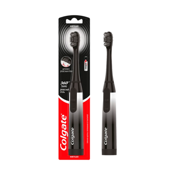 Зубная щетка COLGATE Электрическая 360 Sonic мягкая Древесный Уголь