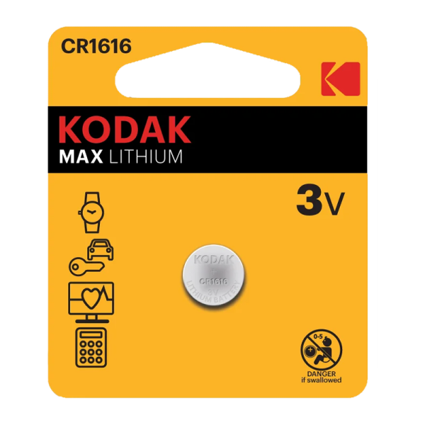 Батарейка Kodak MAX CR1616 BL1 Lithium 3V (1/60/240/50400)