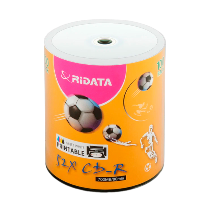 Диск CD-R RIDATA Full inkjet print 700MB 52x 100шт. (100/600)