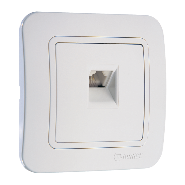 Розетка телефонная Makel Lillium 1гн. белый 70014