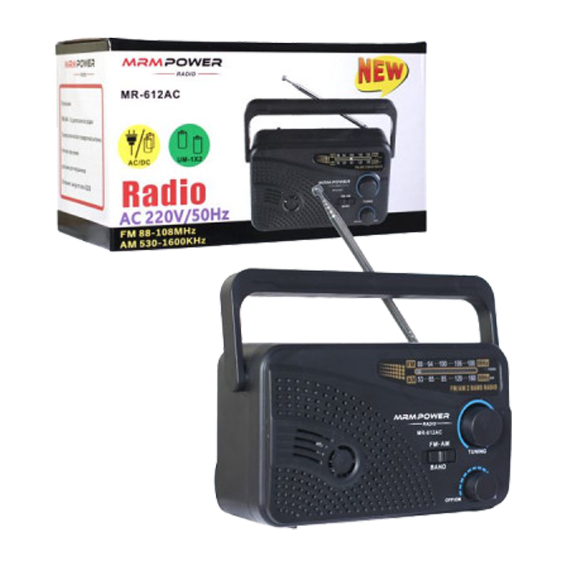 Радиоприемник MRM-Power MR-612AC пластик Jack3.5 черный (1/40)