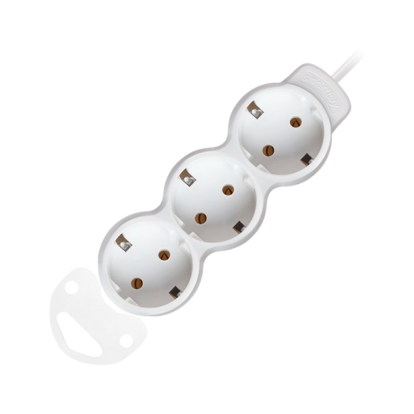 Удлинитель Smartbuy NEW 3р.С/З 16A 1.5м ПВС 3x1мм² белый (1/32)