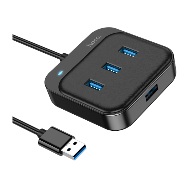 USB-Хаб HOCO HB31 4USB USB (m) USB3.0 0.2м черный (1/19/190)