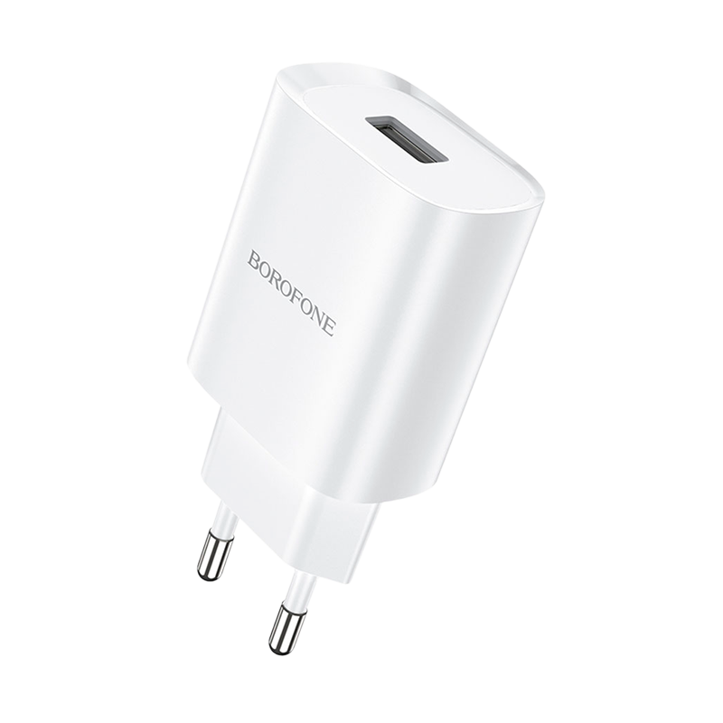 Сетевое З/У Borofone BN1 1USB 2.1A белый (1/35/140)