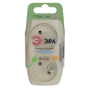 Разветвитель ЭРА SP 2р.Б/З 16A бежевый (1/10/60)