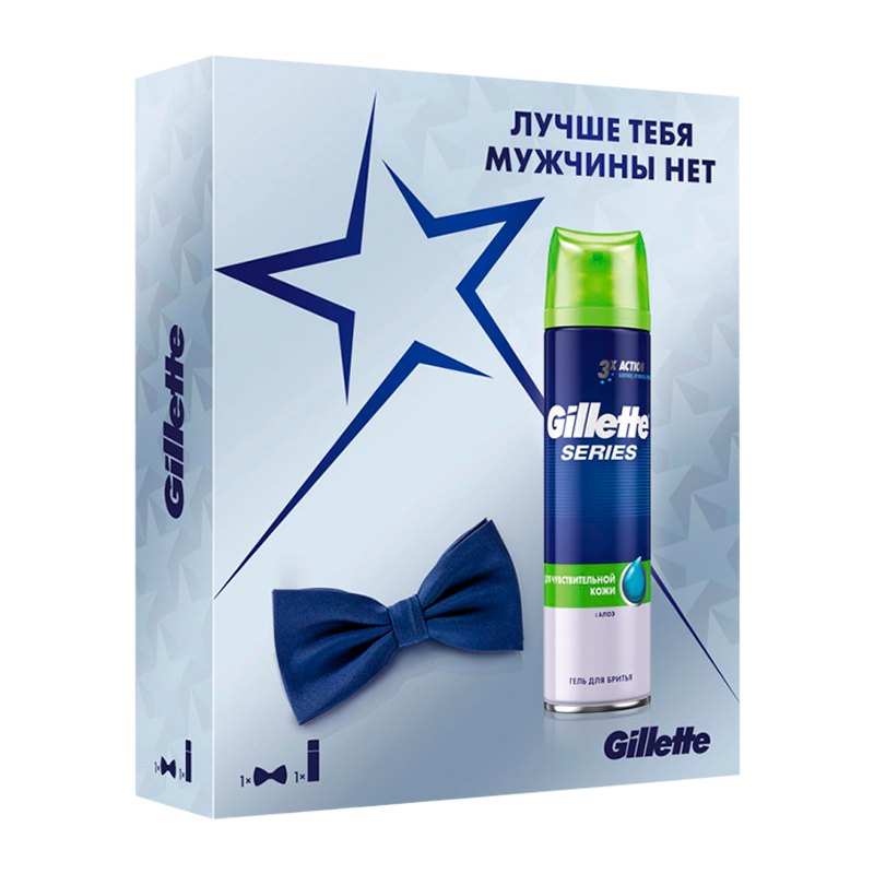 Набор Gillette Series гель для бритья с галстуком-бабочкой
