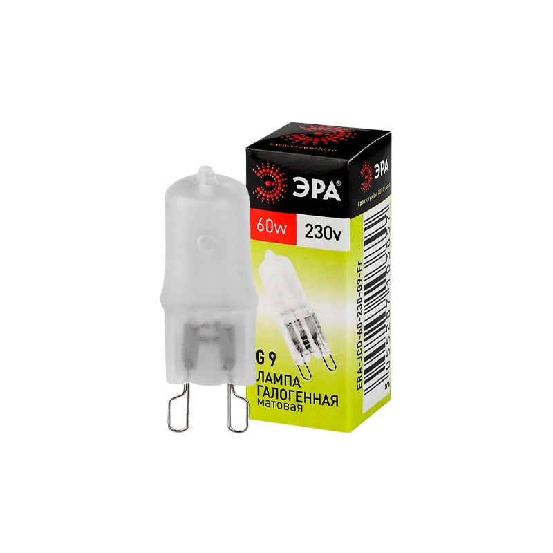 Лампа галогенная ЭРА JCD G9 60W 3000К 230V капсула матовая (1/100/1000)