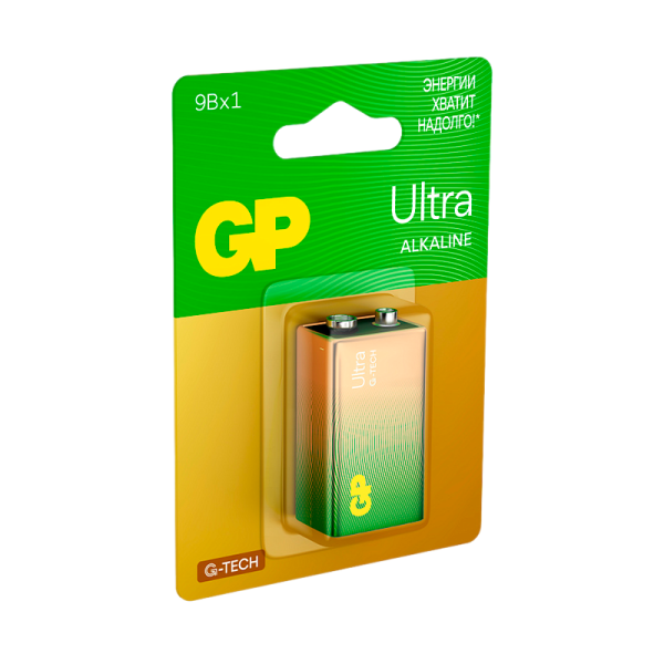 Батарейка GP ULTRA G-Tech Крона 6LR61 BL1 Alkaline 9V (1/10/200) R