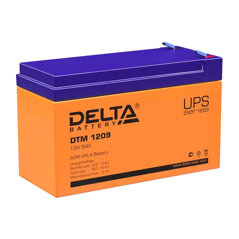 Аккумулятор свинцово-кислотный Delta DTM 1209 12V 9Ah (1/5)