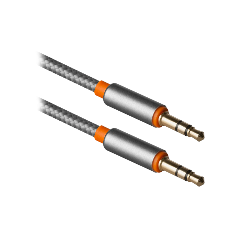 Кабель AUX Defender JACK01-03 Jack 3.5mm (m)-Jack 3.5mm (m) 1.2м ткань серый (1/450)