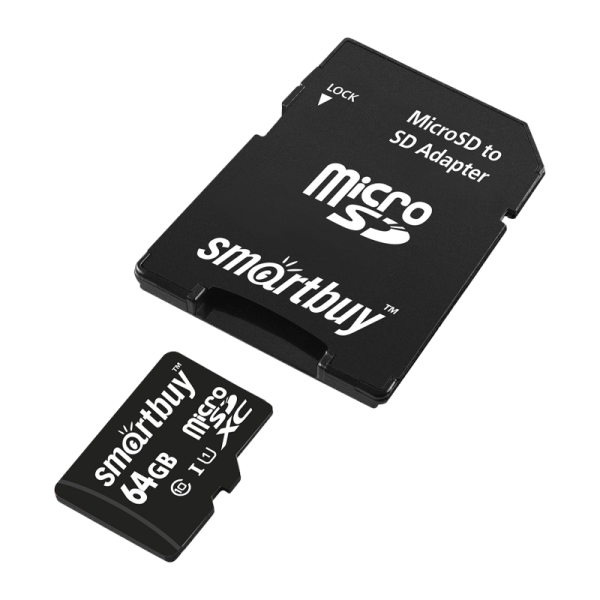 Карта памяти microSD Smartbuy 64GB Class10 UHS-I (U1) 60 МБ/сек без адаптера