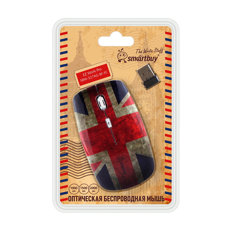 Мышь беспроводная Smartbuy 327AG классическая USB Британский флаг (1/40)