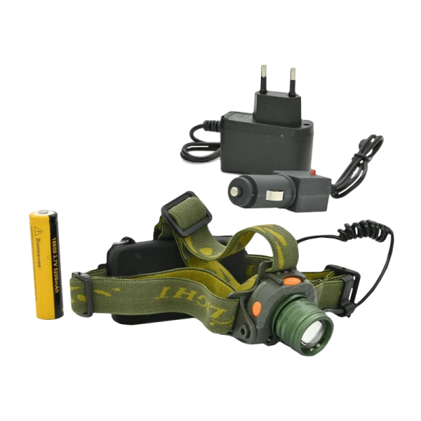 Фонарь налобный Без бренда HT-427 COB от батареек 3хААА USB 3 режима