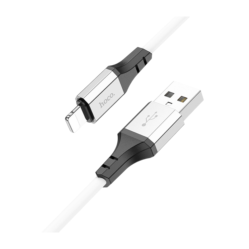 Кабель HOCO X86 USB (m)-Lightning (m) 1.0м 3.0A силикон белый (1/360)