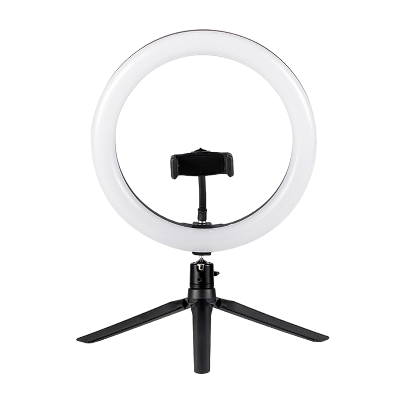 Светильник кольцевой Camelion KD-849 10W 5V на основании держатель черный (1/20)