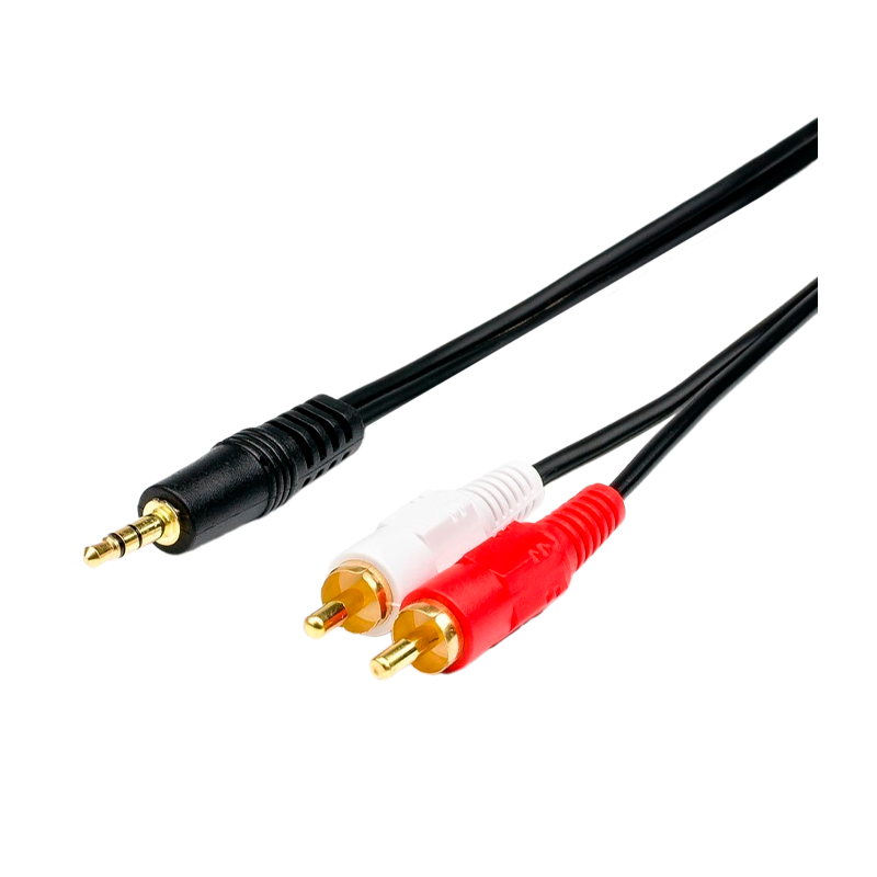 Кабель AUX Atcom Jack 3.5mm (m)-2xRCA (m) 1.5м силикон черный пакет с подвесом (1/10/250)