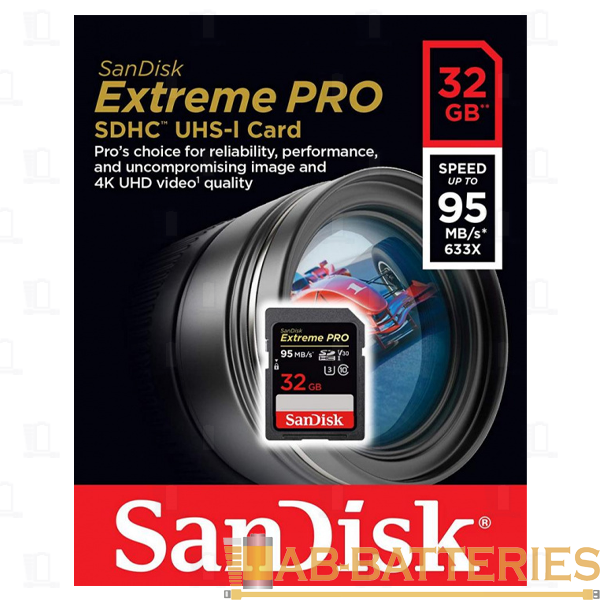 Карта памяти SD SanDisk Extreme Pro 32GB Class10 UHS-I (U3) 95 МБ/сек V30