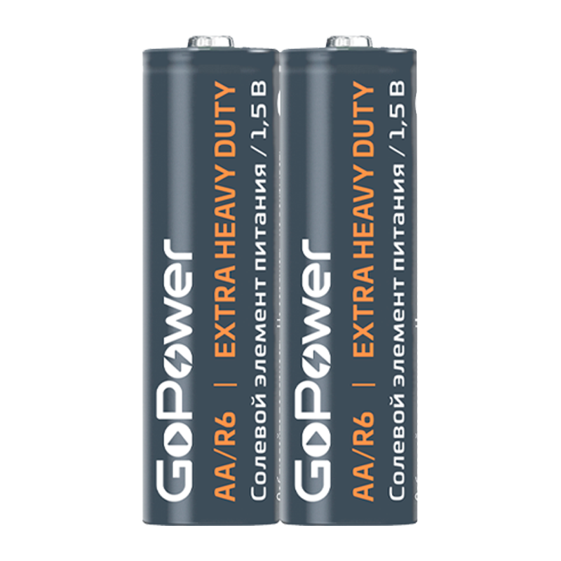 Батарейка GoPower R6 AA Shrink 2 Heavy Duty 1.5V (2/60/1200)