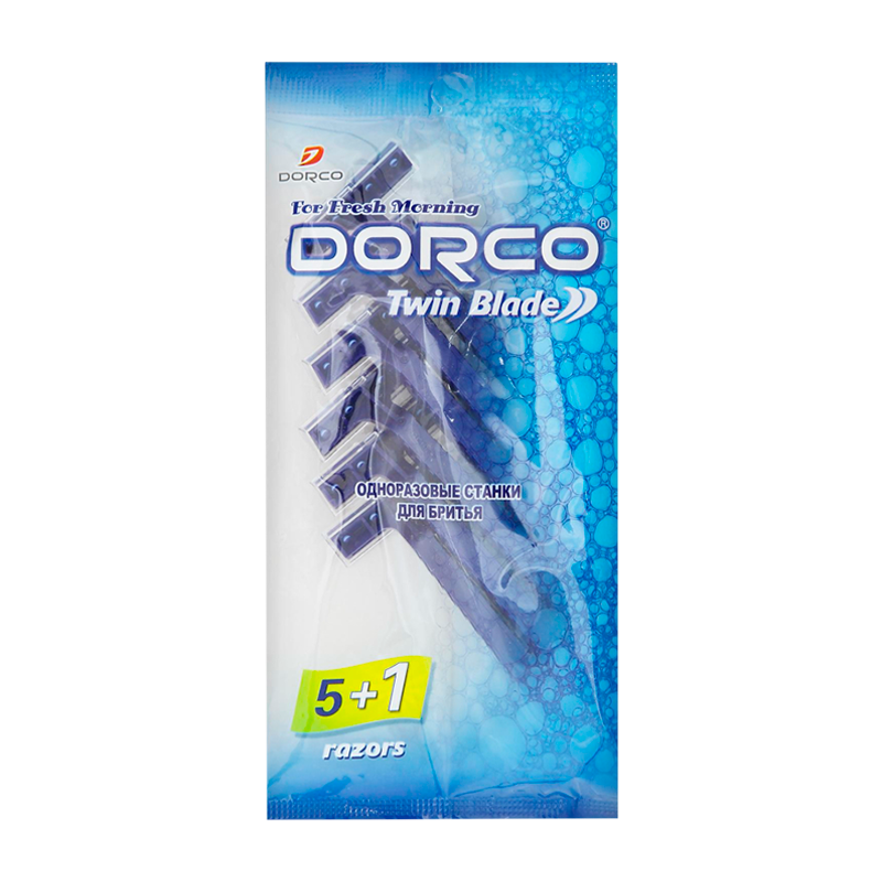 Бритва DORCO TD-705-6P пластиковая ручка 5+1шт. (1/24)