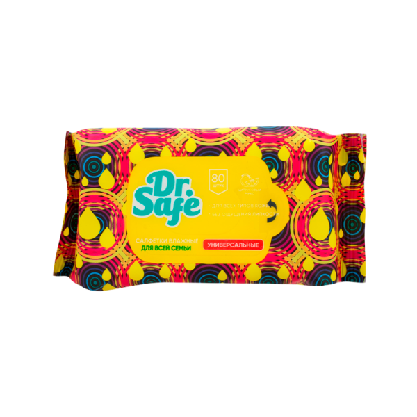 Салфетка Dr.Safe для рук фруктовый микс 80шт.