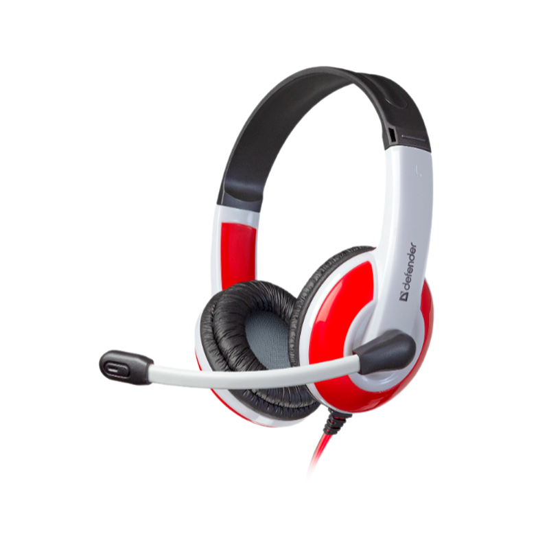 Наушники полноразмерные Defender G-120 Warhead с микр. игровые красный белый (1/28)