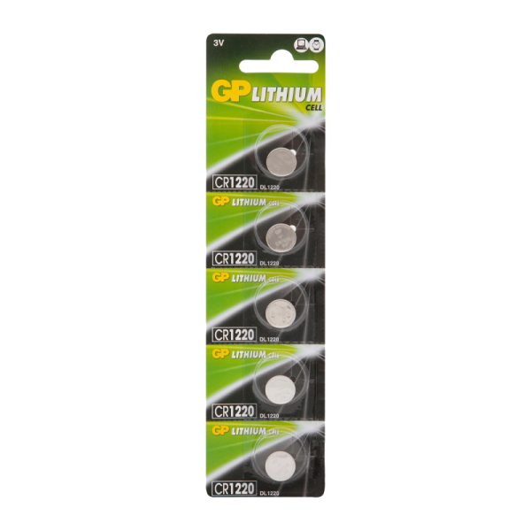 Батарейка GP CR1220 BL5 Lithium 3V (5/100/2000)