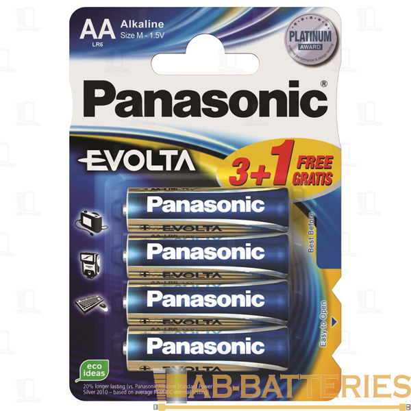 Батарейка Panasonic EVOLTA LR6 AA BL4 Alkaline 1.5V (4/48/240)