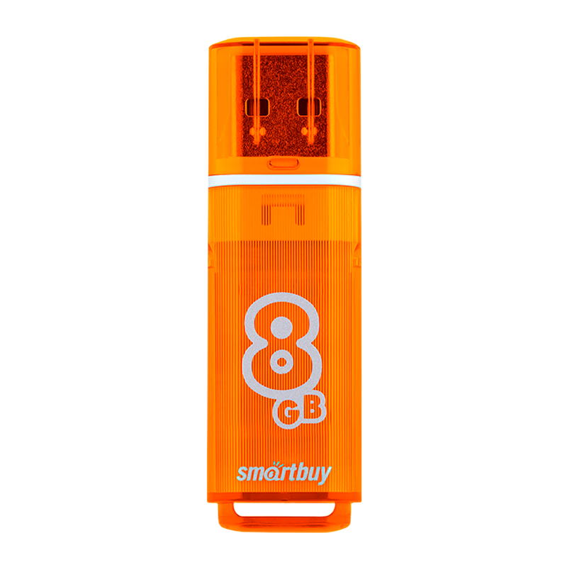 Флеш-накопитель Smartbuy Glossy 8GB USB2.0 пластик оранжевый