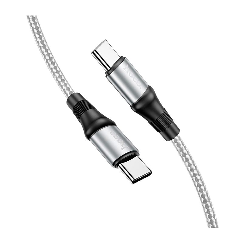 Кабель HOCO X50 Type-C (m)-Type-C (m) 2.0м 5.0A нейлон серый (1/22/220)