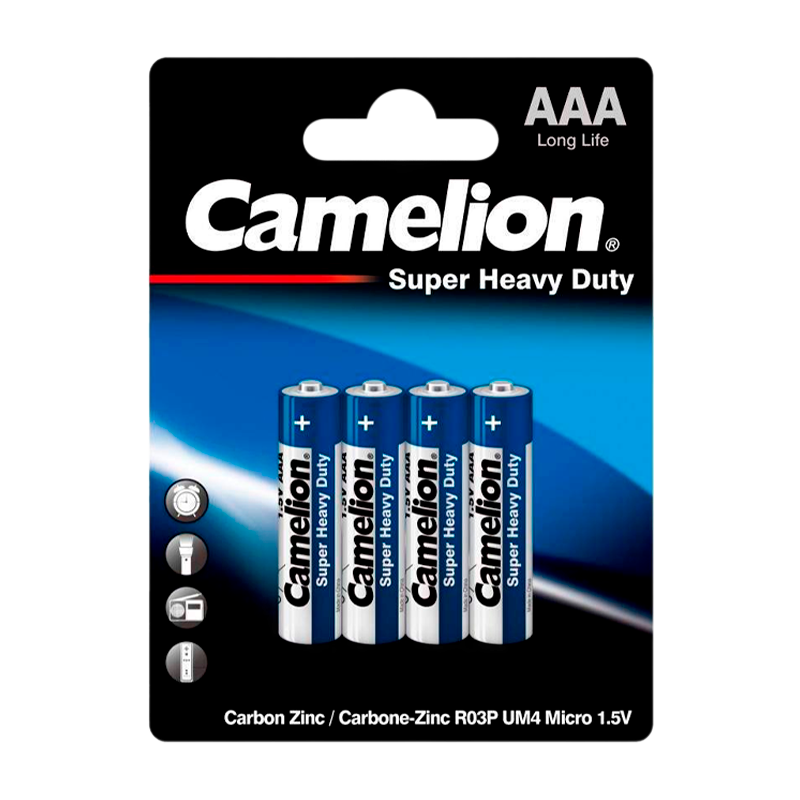 Батарейка Camelion BLUE R03 AAA BL4 Heavy Duty 1.5V (4/48/1152)
