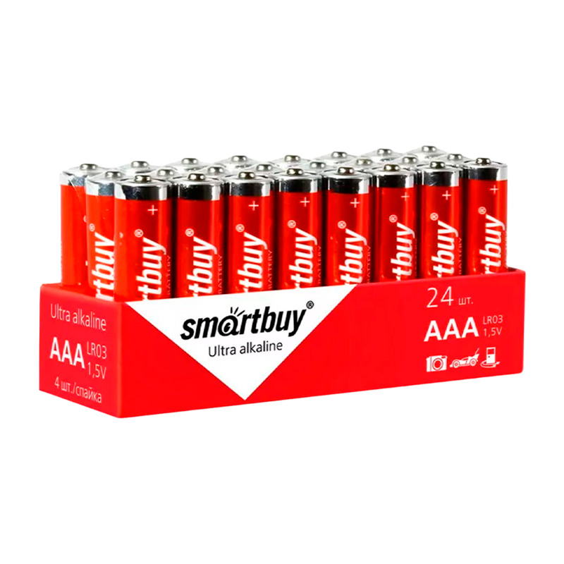 Батарейка Smartbuy LR03 AAA Shrink 24 Alkaline 1.5V (24/480)