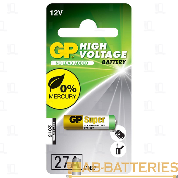 Батарейка GP LR27/A27/MN27 BL1 Alkaline 12V (1/10/600) R
