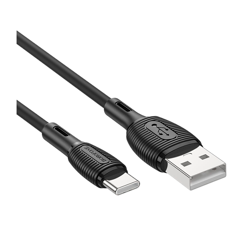 Кабель Borofone BX86 USB (m)-Type-C (m) 1.0м 3.0A силикон черный (1/360)