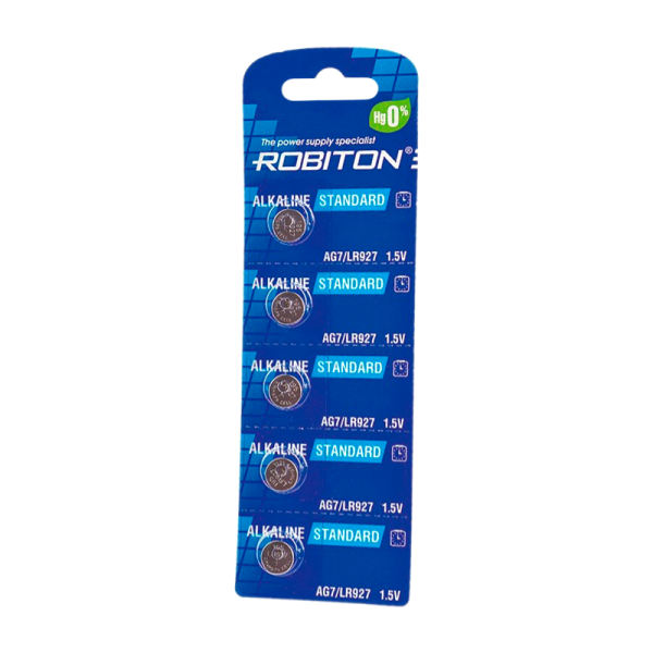 Батарейка ROBITON STANDARD R-AG7-0-BL5 (0% Hg) AG7 LR926 399 LR57 BL5