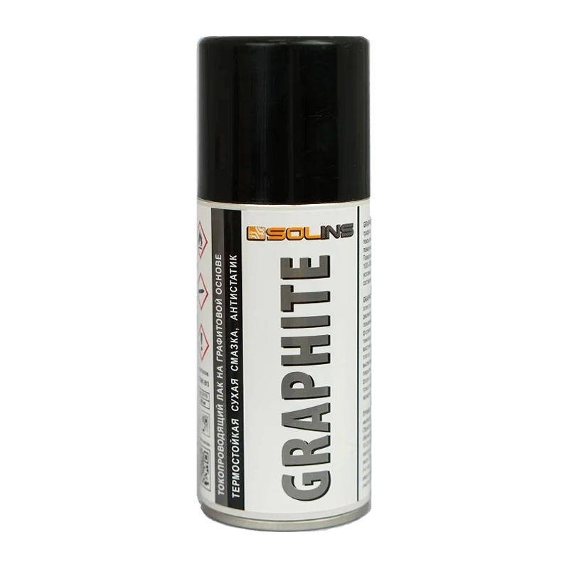 Лак токопроводящий Solins GRAPHITE 200мл на графите аэрозоль