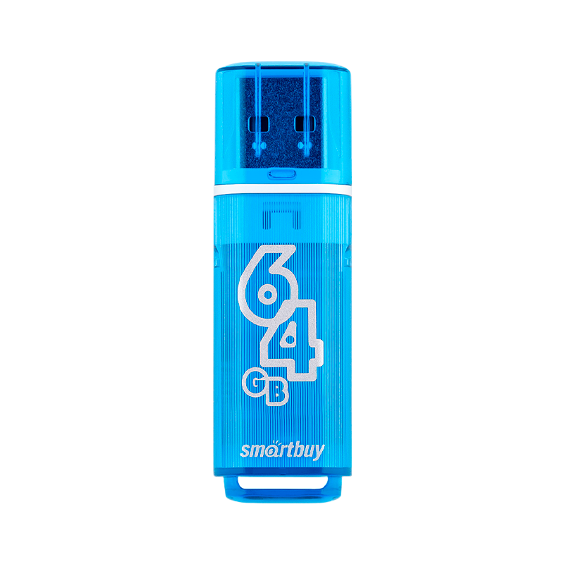 Флеш-накопитель Smartbuy Glossy 64GB USB2.0 пластик синий