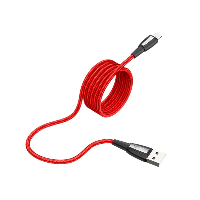 Кабель HOCO X39 USB (m)-microUSB (m) 1.0м 2.4A ткань красный (1/33/330)