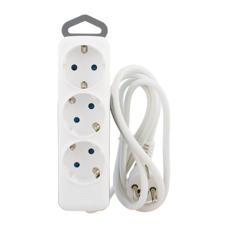 Удлинитель Старт S Comfort 3р.С/З 16A 3.0м ПВС IP20 с защитой от детей белый (1/20)