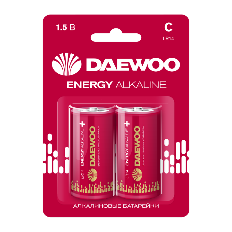 Батарейка Daewoo ENERGY LR14 C BL2 Alkaline 1.5V (2/24/192)