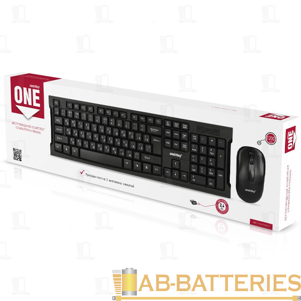 Набор клавиатура+мышь беспроводной Smartbuy 116377AG ONE классическая черный (1/20)