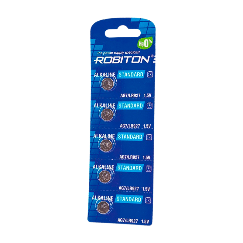 Батарейка ROBITON STANDARD R-AG7-0-BL5 (0% Hg) AG7 LR926 399 LR57 BL5