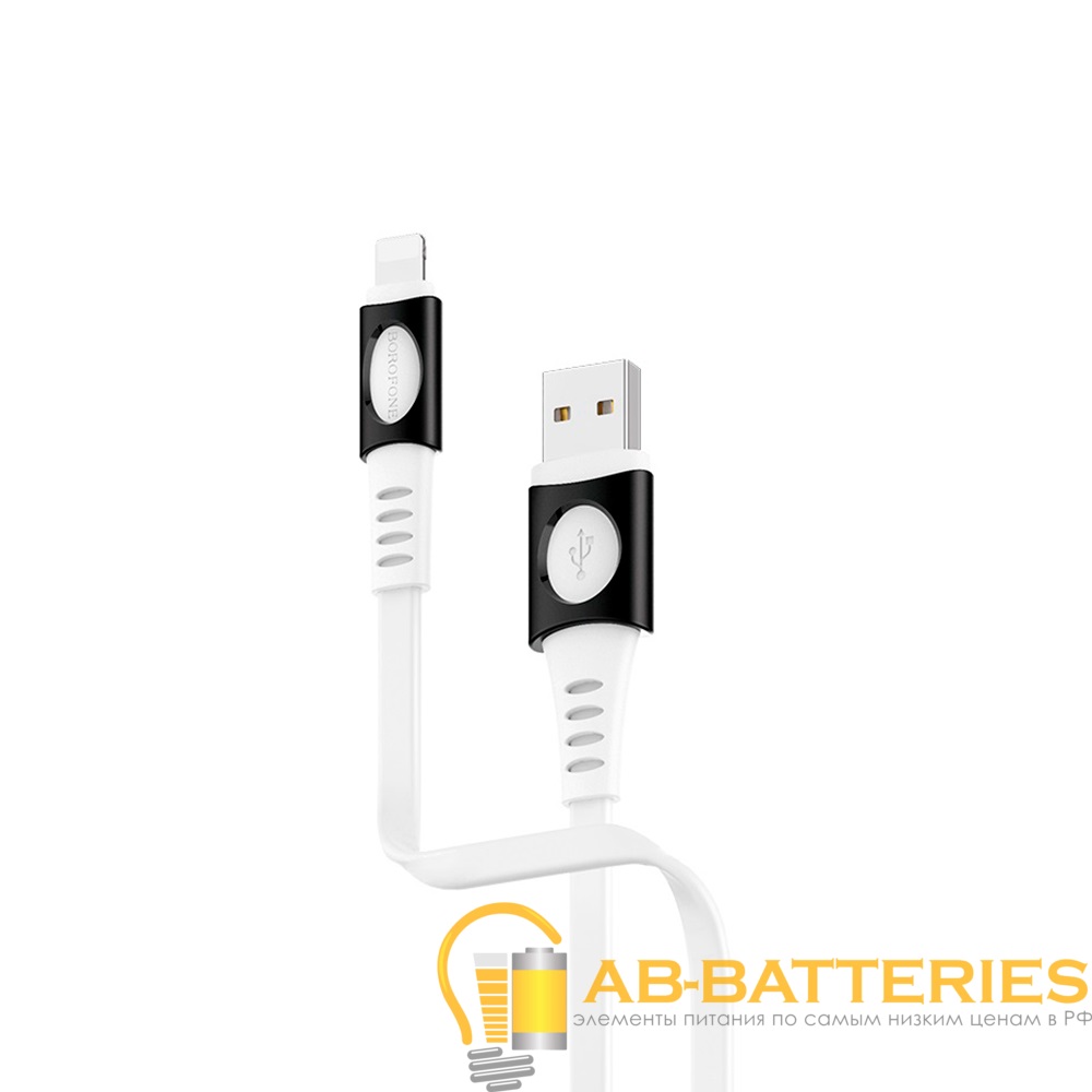 Кабель Borofone BX35 USB (m)-Lightning (m) 1.0м 2.4A TPE белый (1/360)