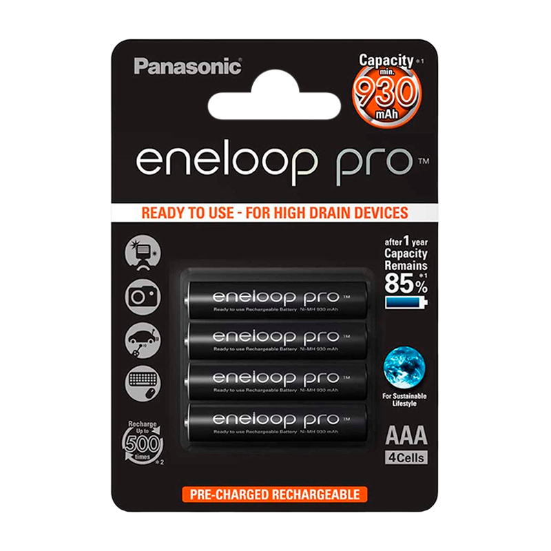 Аккумулятор предзаряженный RTU Panasonic HR03 AAA BL4 NI-MH eneloop pro 950mAh CN (Китай) (4/48/576)