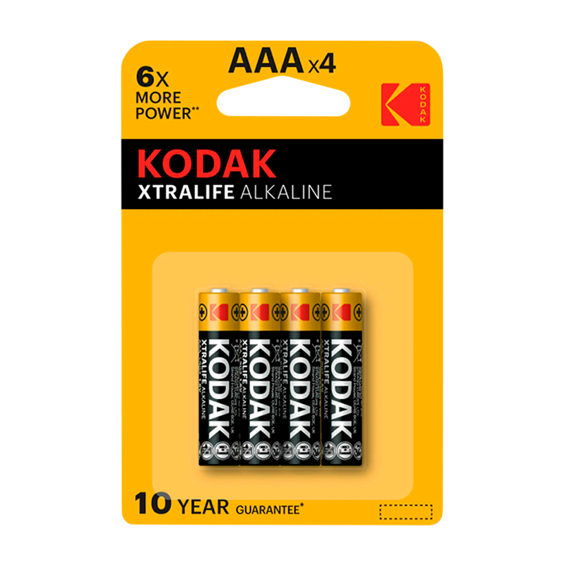 Батарейка Kodak XTRALIFE LR03 AAA BL4 Alkaline 1.5V (4/40/200/32000)