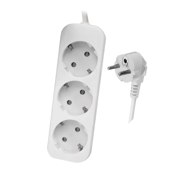 Удлинитель Defender E330 3р.С/З 10A 3.0м ПВС 3x1мм² белый (1/30)